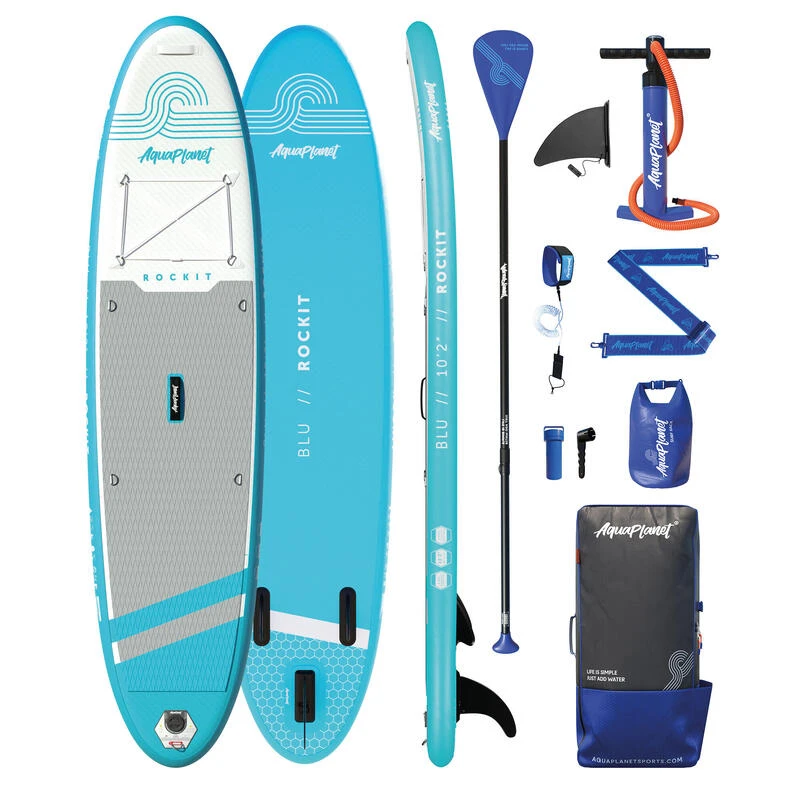 AQUAPLANET Kit De Planche à Pagaie Gonflable Pour Kayak - Rockit, Bleu 3 AQUAPLANET Kit De Planche à Pagaie Gonflable Pour Kayak - Rockit, Bleu