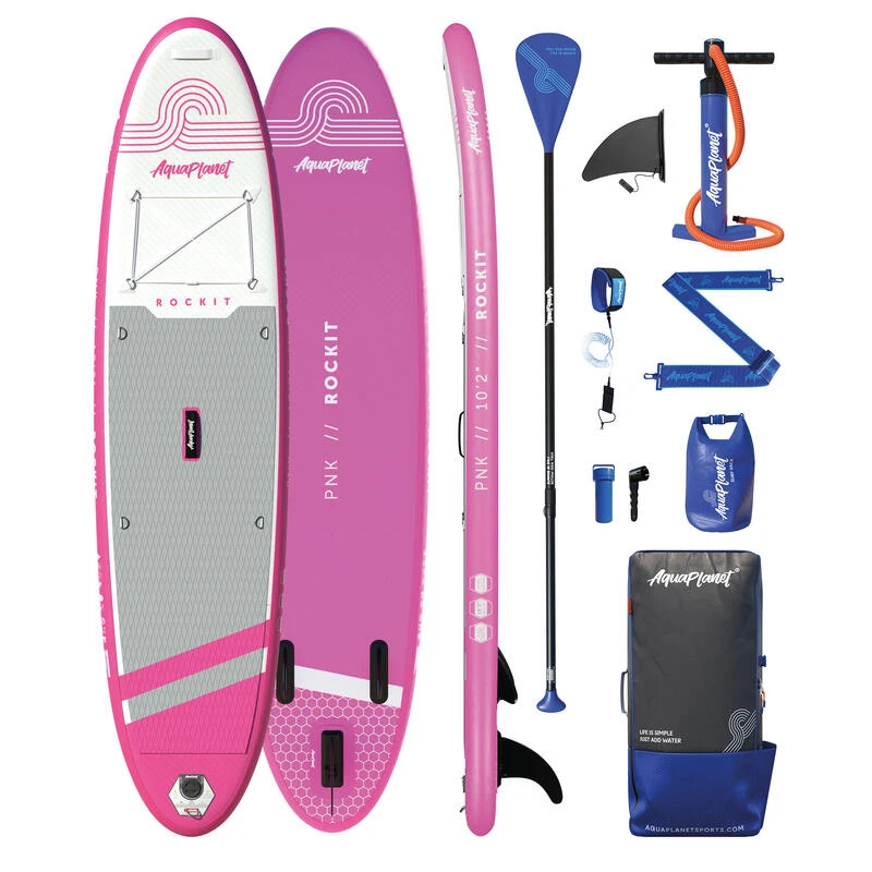 AQUAPLANET Kit De Planche à Pagaie Gonflable Pour Kayak - Rockit, Rose 3 AQUAPLANET Kit De Planche à Pagaie Gonflable Pour Kayak - Rockit, Rose