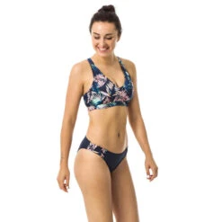 Bas De Maillot De Bain Femme Culotte Roxy Uni Avec Empiècement Floral -Magasin De Surf bas de maillot de bain femme culotte roxy uni avec empiecement floral 3