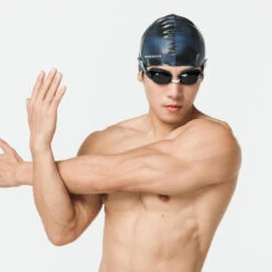 Bonnet De Bain En Silicone - Taille Unique - Term Bleu Noir -Magasin De Surf bonnet de bain en silicone taille unique term bleu noir 4