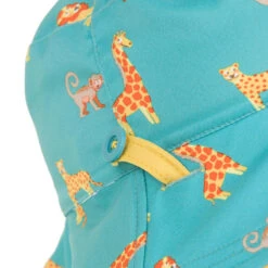 Chapeau Anti UV Bébé Réversible Jaune Et Bleu Imprimé SAVANE -Magasin De Surf chapeau anti uv bebe reversible jaune et bleu imprime savane 6