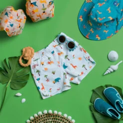 Chapeau Anti UV Bébé Réversible Jaune Et Bleu Imprimé SAVANE -Magasin De Surf chapeau anti uv bebe reversible jaune et bleu imprime savane 7