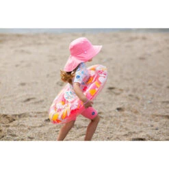 Chapeau Anti UV Bébé Réversible Rose Clair Et Imprimé Fleurs -Magasin De Surf chapeau anti uv bebe reversible rose clair et imprime fleurs 4