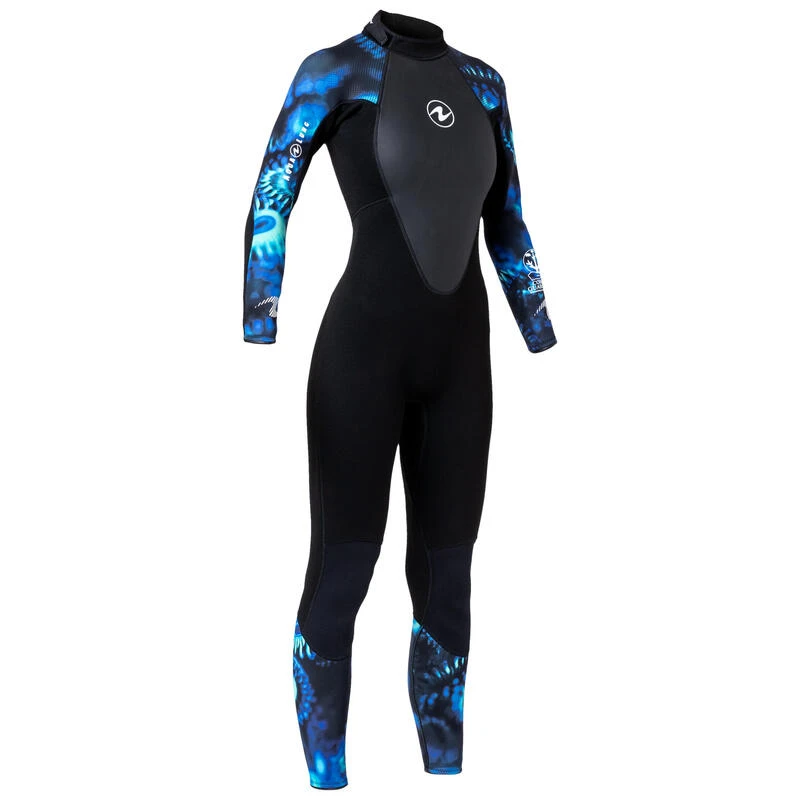 Combinaison Plongée Aqualung Femme Néoprène 3mm - HYDROFLEX Noir/Bleu 10 Combinaison Plongée Aqualung Femme Néoprène 3mm - HYDROFLEX Noir/Bleu – Image 8