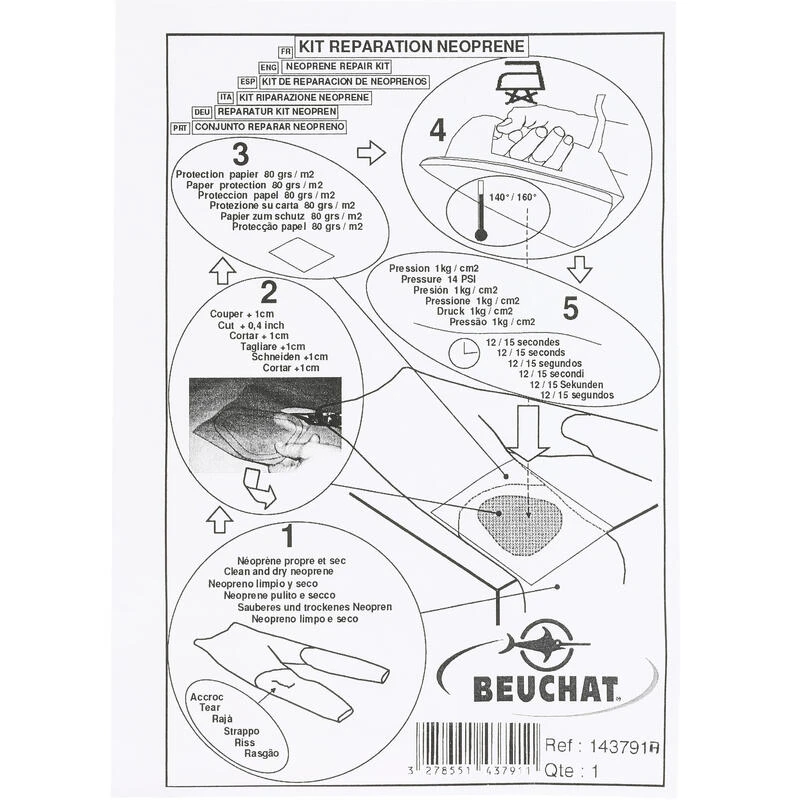 BEUCHAT Kit Pièce De Réparation Néoprène 5 BEUCHAT Kit Pièce De Réparation Néoprène – Image 3