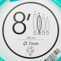 Leash Surf 8' (240 Cm) Diamètre 7 Mm Vert -Magasin De Surf leash surf 8 240 cm diametre 7 mm vert 3