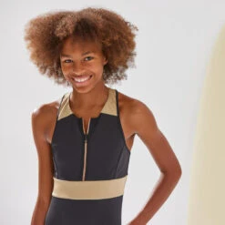 MAILLOT DE BAIN 1 PIECE CALYSTA FILLE 900 NOIR OR -Magasin De Surf maillot de bain 1 piece calysta fille 900 noir or 2