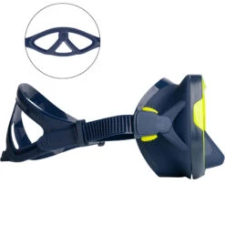 Masque De Plongée Sous Marine SCD 500 V2 Mono-hublot Jupe Bleue Cerclage Jaune -Magasin De Surf masque de plongee sous marine scd 500 v2 mono hublot jupe bleue cerclage jaune 2