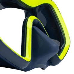 Masque De Plongée Sous Marine SCD 500 V2 Mono-hublot Jupe Bleue Cerclage Jaune -Magasin De Surf masque de plongee sous marine scd 500 v2 mono hublot jupe bleue cerclage jaune 4