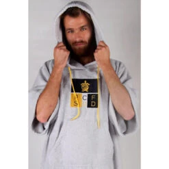 Pacifique Sud | Poncho Surf | Gris Clair | Avec Manches -Magasin De Surf pacifique sud poncho surf gris clair avec manches 2