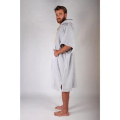 Pacifique Sud | Poncho Surf | Gris Clair | Avec Manches -Magasin De Surf pacifique sud poncho surf gris clair avec manches 4