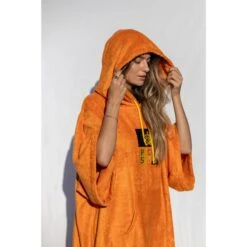 Pacifique Sud | Poncho Surf | Orange | Avec Manches -Magasin De Surf pacifique sud poncho surf orange avec manches 5