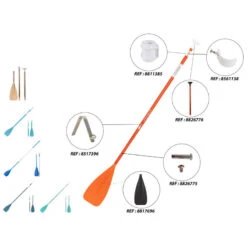 Pagaie Stand Up Paddle Démontable Et Réglable En 3 Parties (170-220cm Orange) -Magasin De Surf pagaie stand up paddle demontable et reglable en 3 parties 170 220cm orange 4