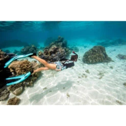 Palmes Plongée - FF 500 Soft Turquoise Fluo -Magasin De Surf palmes plongee ff 500 soft turquoise fluo 1