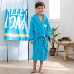Peignoir De Bain Enfant 100% Coton Football Marseille - 1899 -Magasin De Surf peignoir de bain enfant 100 coton football marseille 1899 2