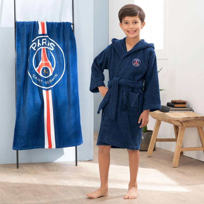 Peignoir De Bain Enfant 100% Coton Football Paris - Tricolore 5 Peignoir De Bain Enfant 100% Coton Football Paris - Tricolore – Image 3