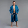 Peignoir De Bain Homme Microfibre Compact Bleu Indigo -Magasin De Surf peignoir de bain homme microfibre compact bleu indigo