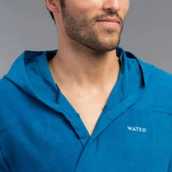 Peignoir De Bain Homme Microfibre Compact Bleu Indigo -Magasin De Surf peignoir de bain homme microfibre compact bleu indigo 4