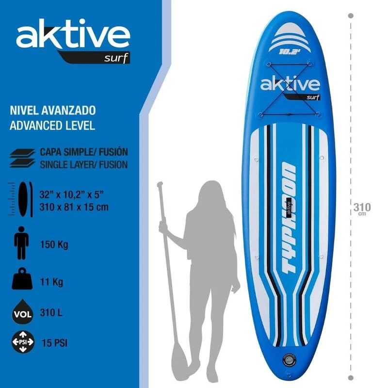 Planche De Surf à Pagaie Gonflable Niveau Avancé 10.2'' Aktive 4 Planche De Surf à Pagaie Gonflable Niveau Avancé 10.2'' Aktive – Image 2