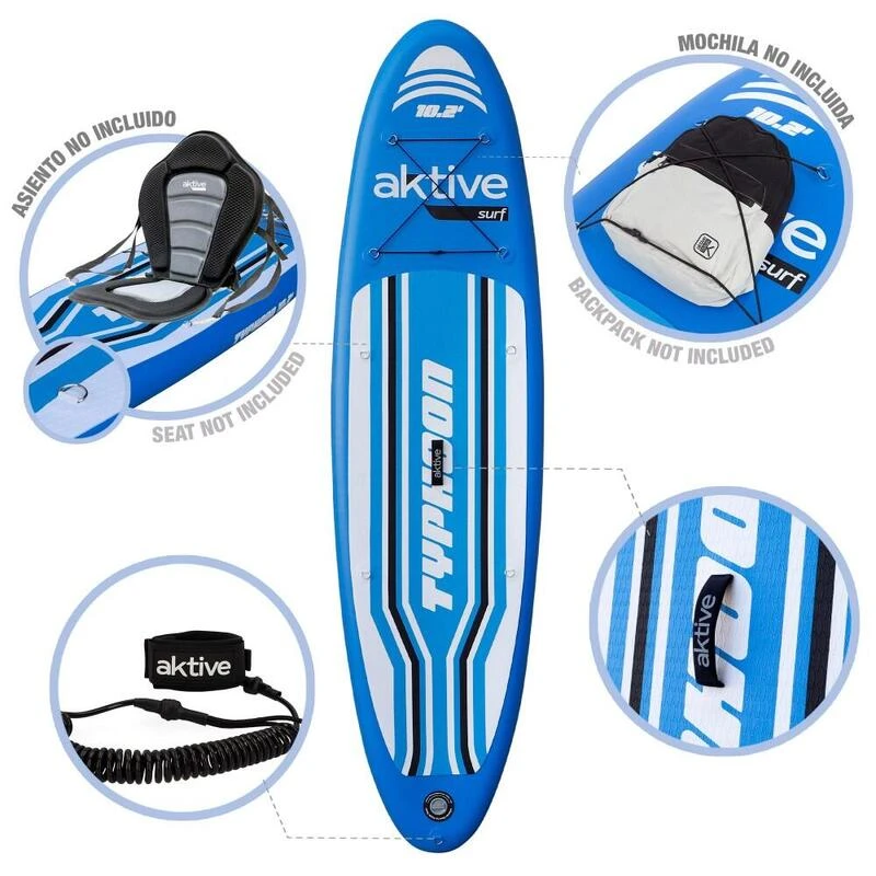 Planche De Surf à Pagaie Gonflable Niveau Avancé 10.2'' Aktive 6 Planche De Surf à Pagaie Gonflable Niveau Avancé 10.2'' Aktive – Image 4