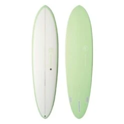 Planche De Surf EGG Mid Length 2+1 White Deck Lime 7'6"