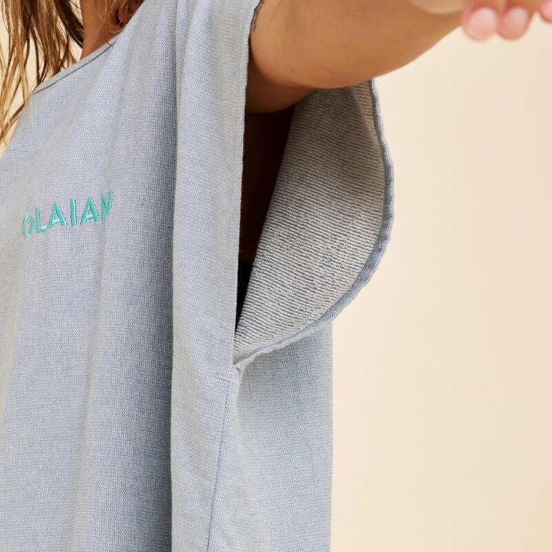 Poncho Surf Adulte - 100 Gris Chiné 7 Poncho Surf Adulte - 100 Gris Chiné – Image 5