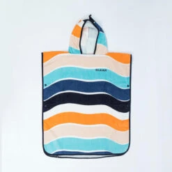 Poncho Surf Enfant 110 à 135 Cm - 500 Wavy Orange Bleu -Magasin De Surf poncho surf enfant 110 a 135 cm 500 wavy orange bleu 5