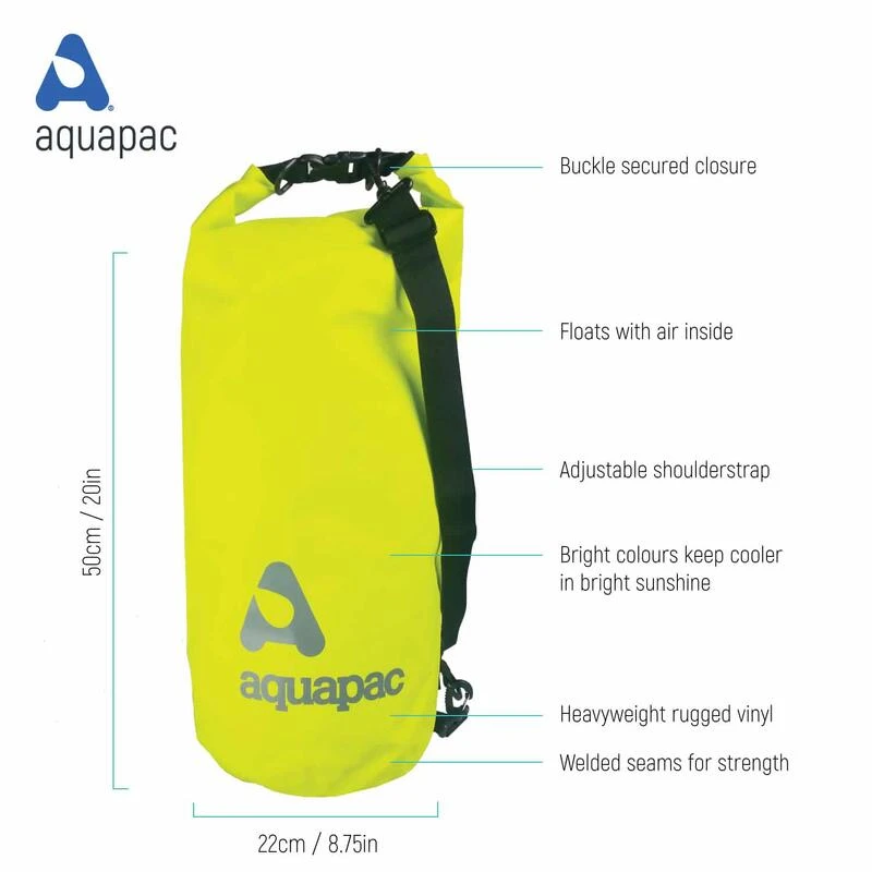 Aquapac Sac étanche 25L Heavyweight Avec Bandoulière Vert Acide 5 Aquapac Sac étanche 25L Heavyweight Avec Bandoulière Vert Acide – Image 3
