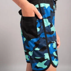 SHORT DE BAIN 500 BLEU CAMO 18 SHORT DE BAIN 500 BLEU CAMO -Magasin De Surf short de bain 500 bleu camo 7