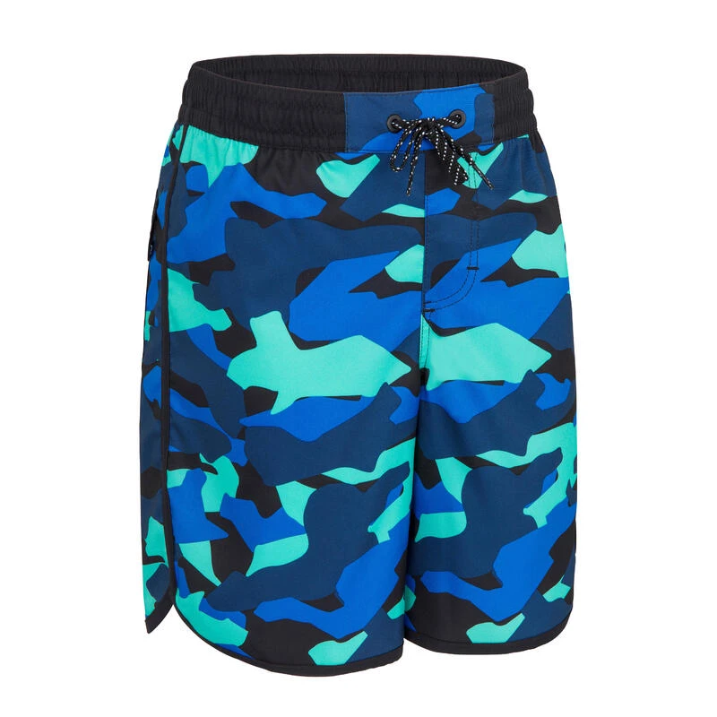 SHORT DE BAIN 500 BLEU CAMO 3 SHORT DE BAIN 500 BLEU CAMO