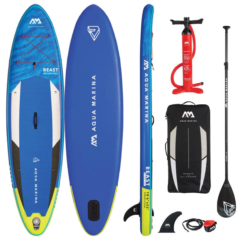 Aqua Marina Stand Up Paddle Gonflable – Beast 10'6" 15cm D'épaisseur Avec Pompe, Pagaie, 3 Aqua Marina Stand Up Paddle Gonflable – Beast 10'6" 15cm D'épaisseur Avec Pompe, Pagaie,