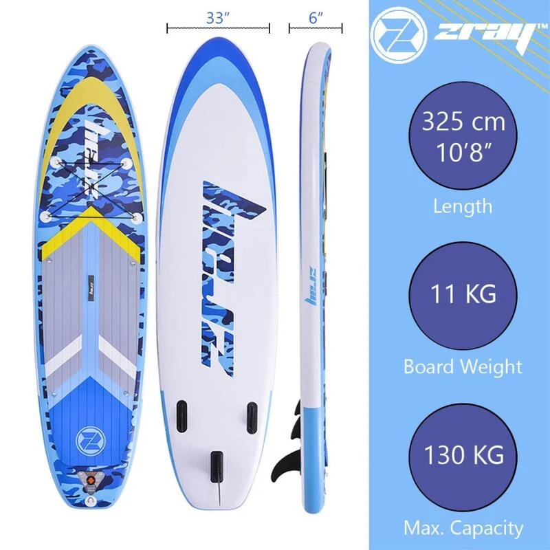 Zray SUP Gonflable Camo 10'8" Dropstitch 325x84x15 Cm (10'8x33"x6") - Option Kayak 5 Zray SUP Gonflable Camo 10'8" Dropstitch 325x84x15 Cm (10'8x33"x6") - Option Kayak – Image 3