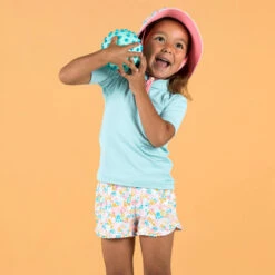 T-shirt Anti UV Bébé Manches Courtes Bleu Clair -Magasin De Surf t shirt anti uv bebe manches courtes bleu clair 4