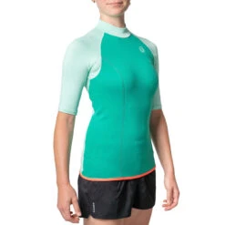 Top Thermique Néoprène 100 Manches Courtes Femme Turquoise -Magasin De Surf top thermique neoprene 100 manches courtes femme turquoise 3